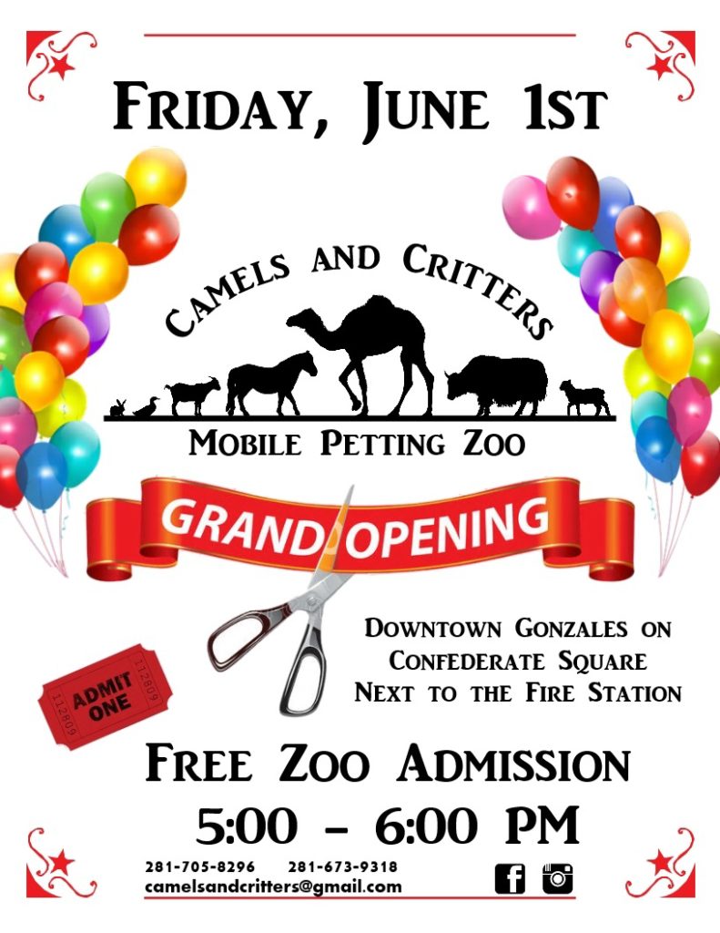 Grand opening camels and critters – Gonzales Chamber of Commerce ...