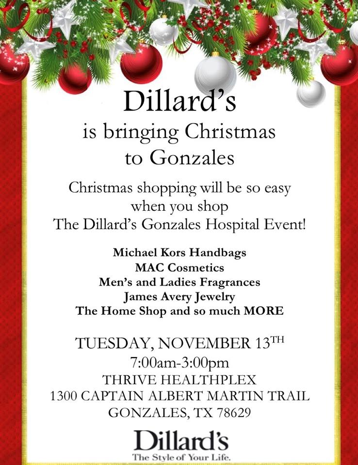 Dillards At Thrive Healthplex Gonzales Chamber Of Commerce