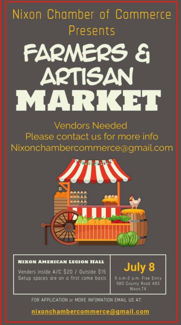 Nixon Farmers & Artisan Market – Gonzales Chamber of Commerce & Agriculture